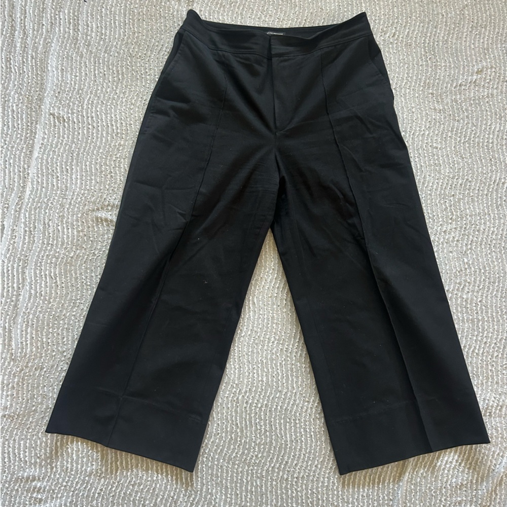Club Monaco Wide Leg Black Pants Size 12 Slacks Crop Professional Work Womens